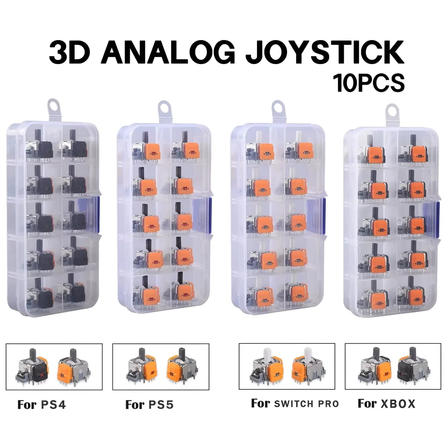 10 Stück 3D Hall Effect Joystick Einstellbar Kein Driften Thumbsticks Modul Joystick Modul Controller für PS4/PS5/XBox/Switch Pro