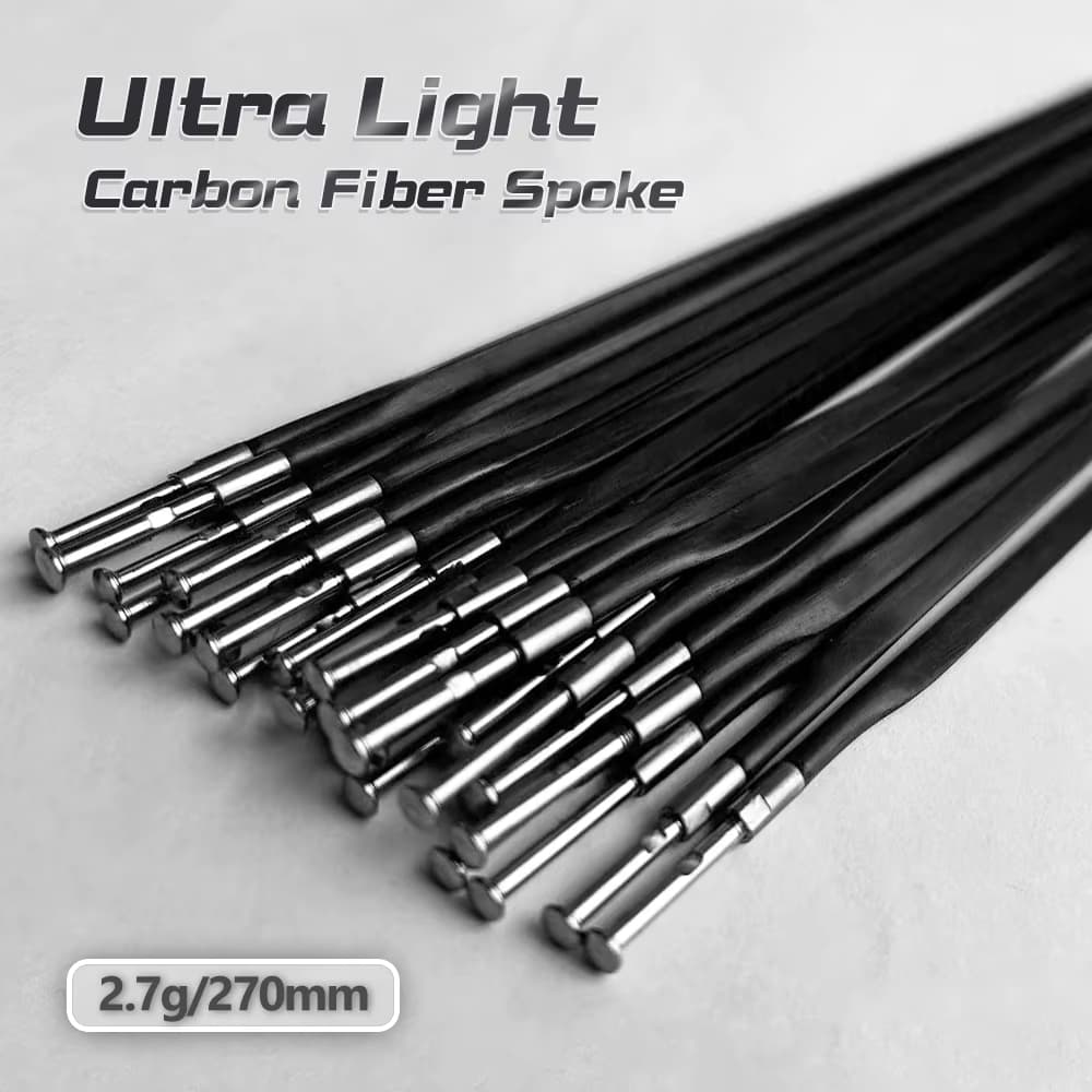 Ultraleichte, Hochfeste Carbonfaser-Speichen - Aerodynamisches Design, Kompatibel mit Standardnaben, Erhöht die Geschwindigkeit