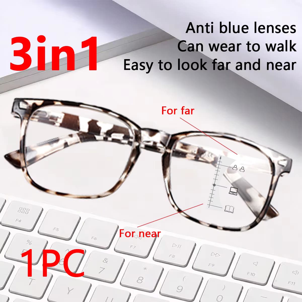 1pack Anti-blau Licht Multifokale Lesebrille Männer Frauen Progressive Near Far Brillen Weitsicht Brillen