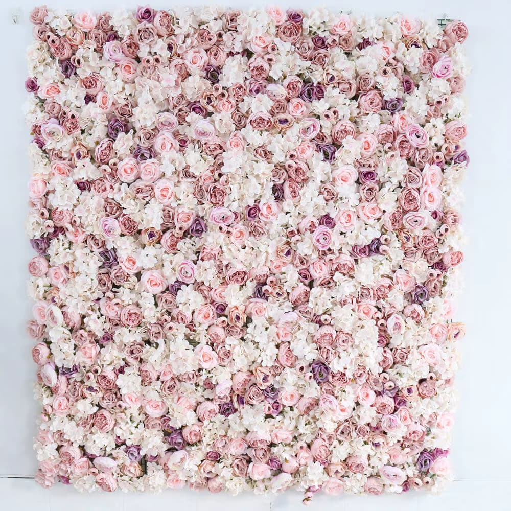 M-1393 OULI Wedding Home Party Wall Decorations Stage Backdrop 5D/8D Rose Hydrangea Artificial Silk Roll up Flowers Wall
