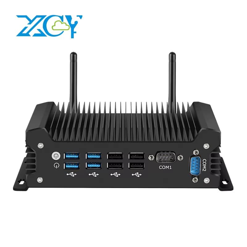 XCY-X58 Lüfterloser IPC I5-1335U I7-10710U Mini-PC 2x DB9 RS232 2x Ethernet 8xUSB WLAN 4G Modem Unterstützt Win10/11 Linux DC12-19V
