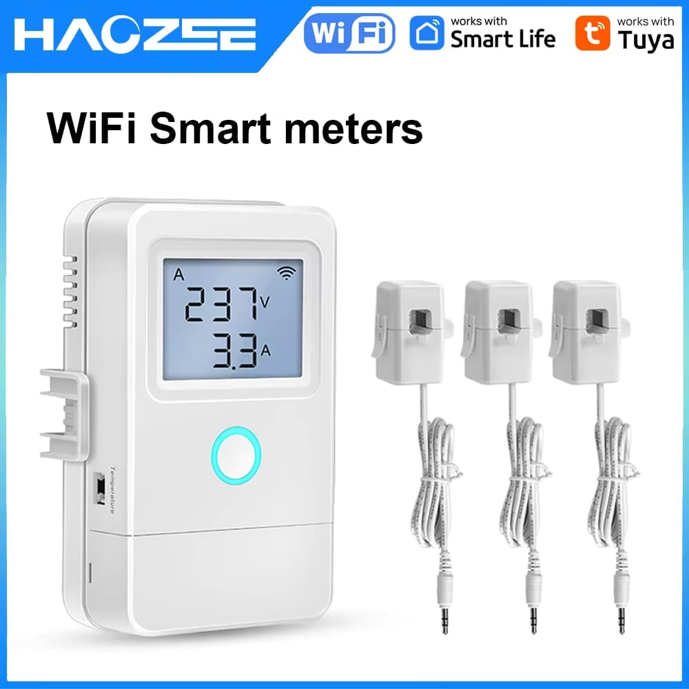 Haozee Tuya WLAN Intelligenter Energiezähler LCD-Anzeige Stromproduktion Verbrauch Bidirektionale Überwachung APP-Steuerung