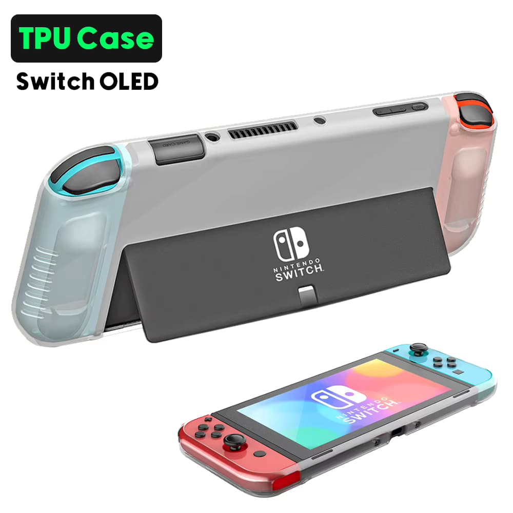 Klare TPU-Hülle für Nin-tendo Switch OLED, rutschfeste/tropfende Schutzhülle für Switch OLED Game Player Cover Case Transparente Hülle