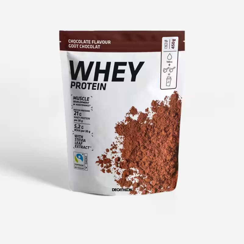 Whey Protein 450 g - Chocolate. Offer from Decathlon Ireland.