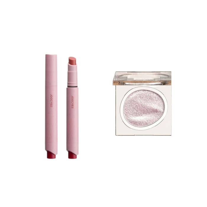 Joocyee - Lightweight Non-Smudging Velvet Rouge - 3g - 111 Leather Pink (1ea) & Glitter Eyeshadow Single - 1.2g-1.8g - D114.... Oferta de Stylevana PT.
