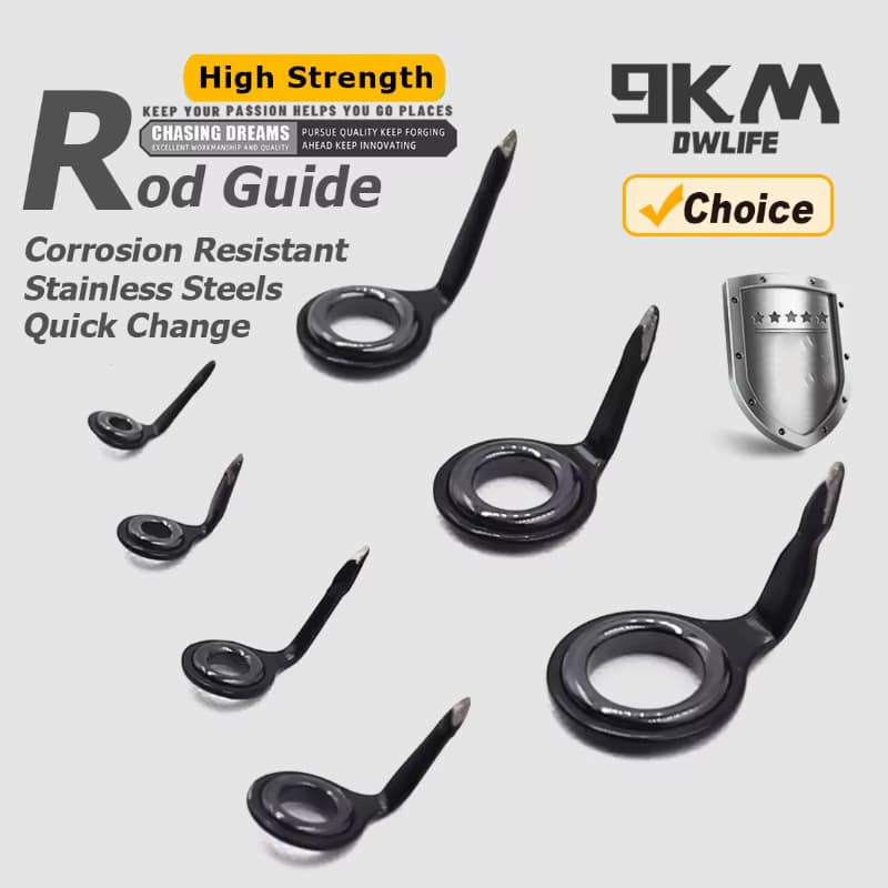 Angelrutenführungen 5 ~ 10 Stück Rutenbau-Reparatursatz 1,5 ~ 6,8 mm Edelstahl Süßwasser Salzwasser Angelwerkzeug Keramikring Auge