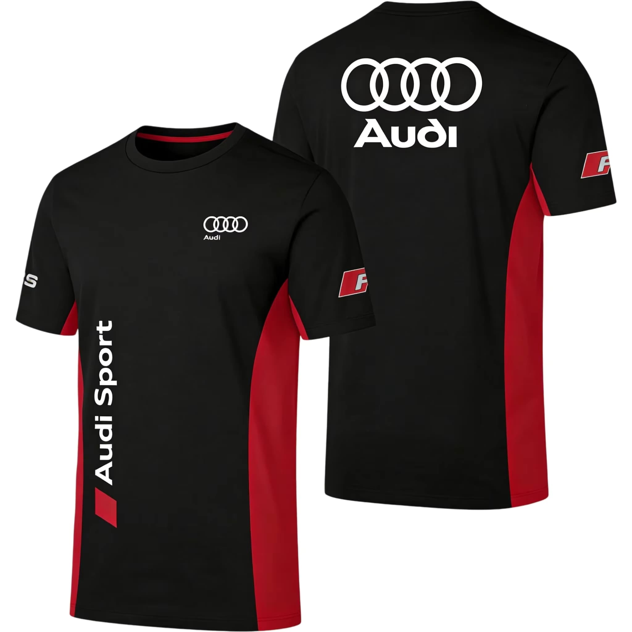 Audi Logo 3D-Druck T-Shirt Herren Sommer 2026 Feuchtigkeitsableitend Schnelltrocknend Bequemes Kurzarm-Trendshirt