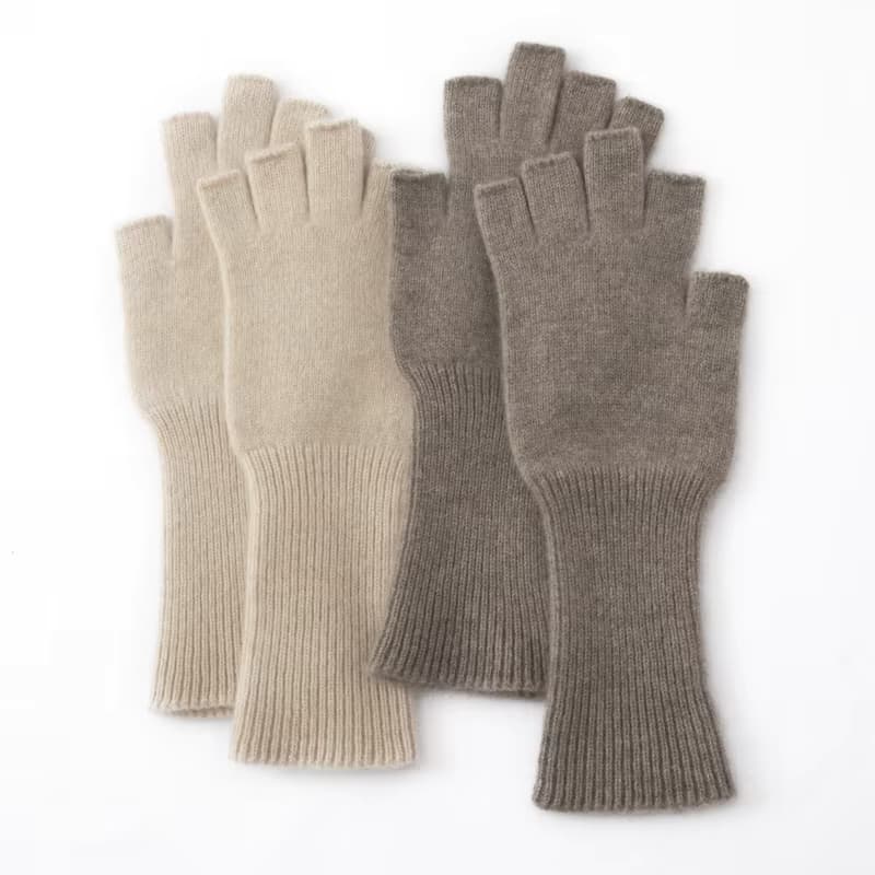 Handschuhe aus 100 % reinem Kaschmir für Damen, Handgelenkwärmer für Herbst und Winter, fingerlose Handschuhe, kältebeständige Halbfingerhandschuhe