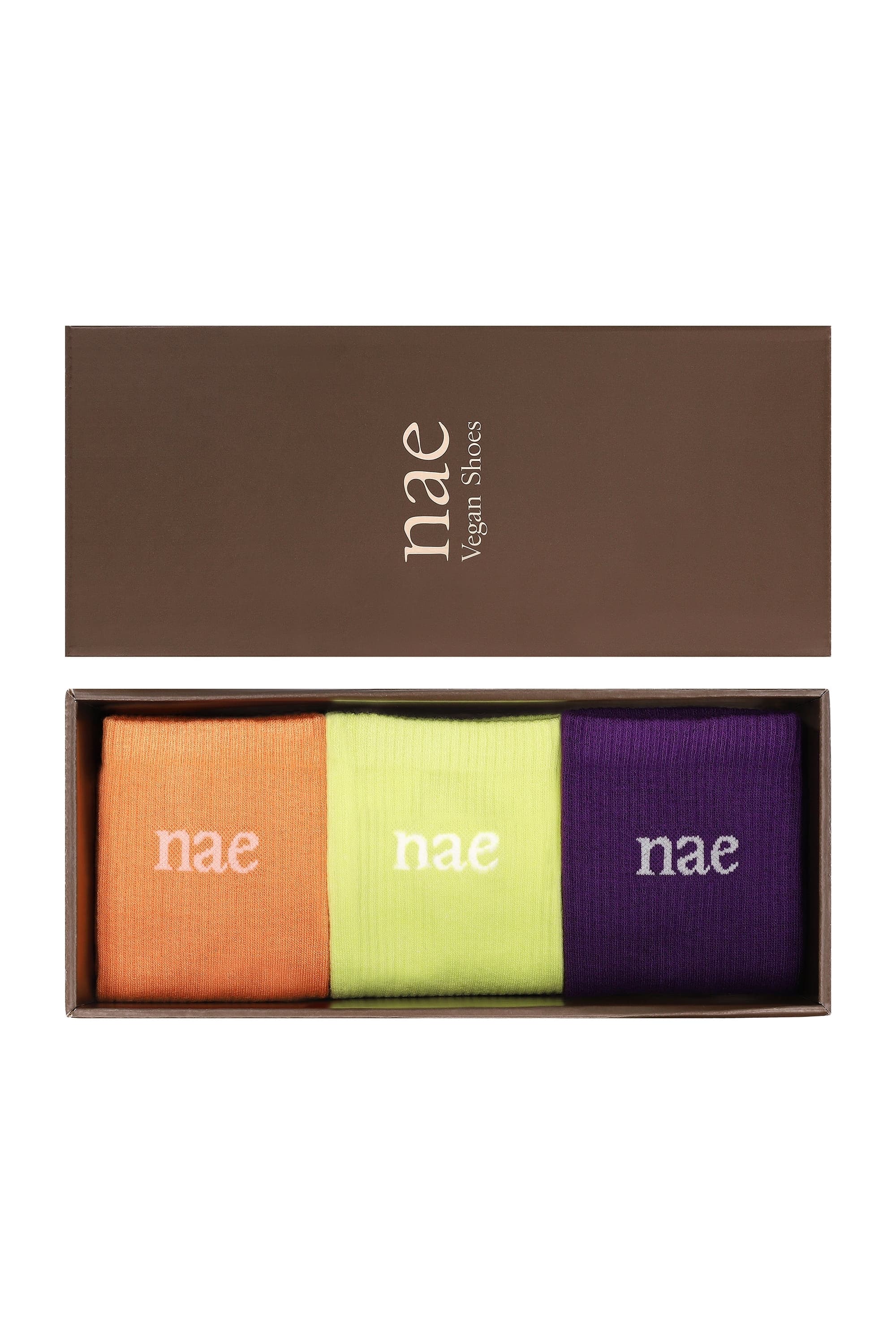 NAE womens vegan Multipack 3x Socks Orange Pack Multicolor