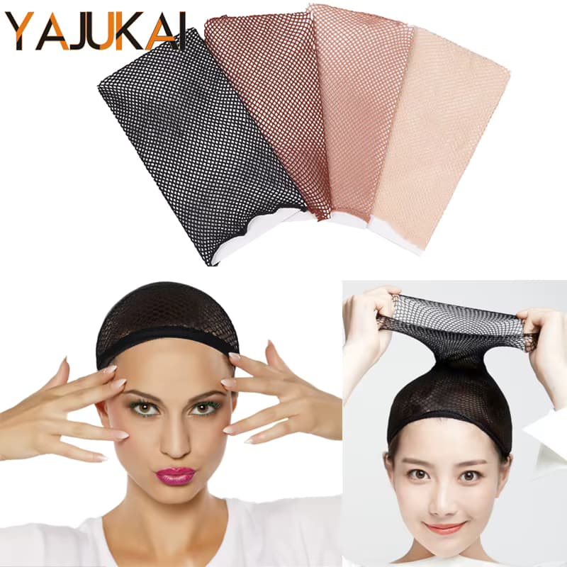 1Pcs Schwarz Haarnetze Für Perücke Installieren Gute Qualität Mesh Weben Perücke Haarnetz Für Die Herstellung Von Kappen Braun Offene perücke Kappe Mit Elastische