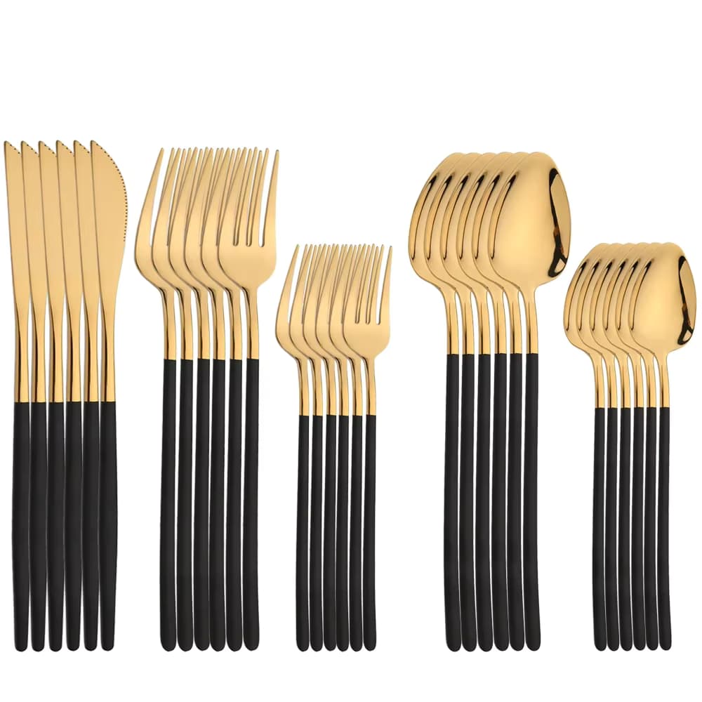 30-teiliges Besteck-Set aus Edelstahl, Geschirr-Set, Messer, Gabel, Löffel, Teelöffel, Besteck, westlicher Spiegel, Geschirr, Küchenbesteck