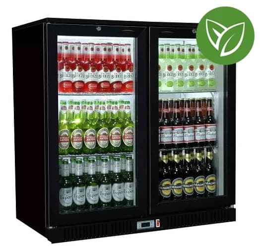 Sterling Pro Green SP2HC-BH Black Hinged Double Door Bottle Cooler 192 Ltrs / 180 Bottles. Offer from Caterboss.
