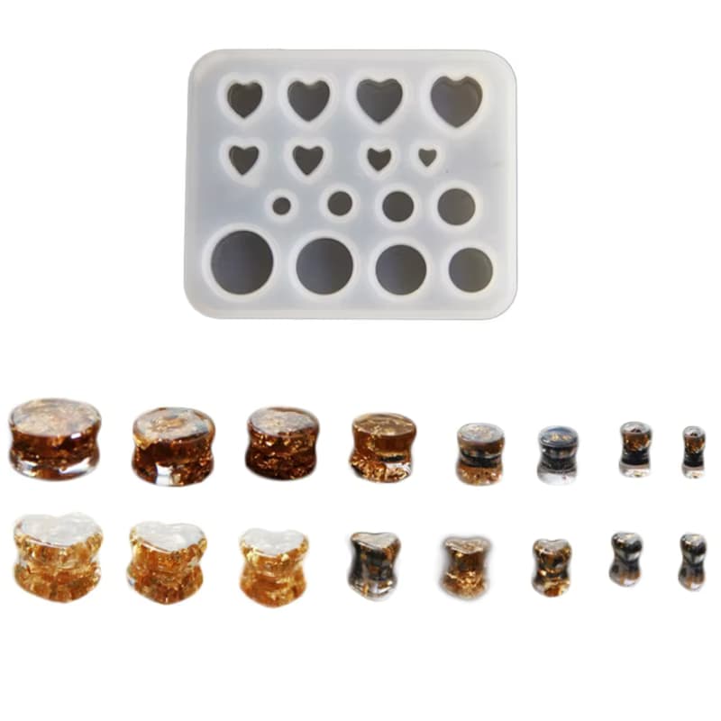 DIY Runde Herzförmige Ohr Expander Silikon Formen Ohr Stretching Werkzeug Epoxidharz Gussform für Frauen Männer Schmuck Liefert