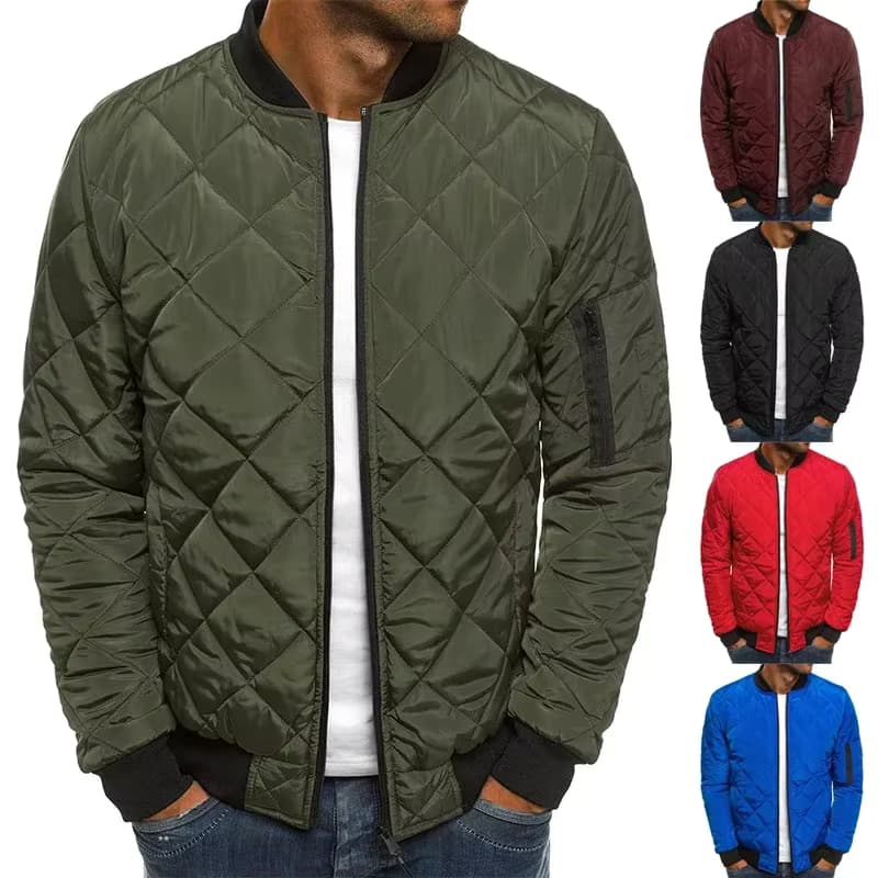 Winter Neue Baumwolle Jacke männer Baseball Kragen Mesh Gepresste Leichte Baumwolle Jacke Vintage Flug Casual Langarm