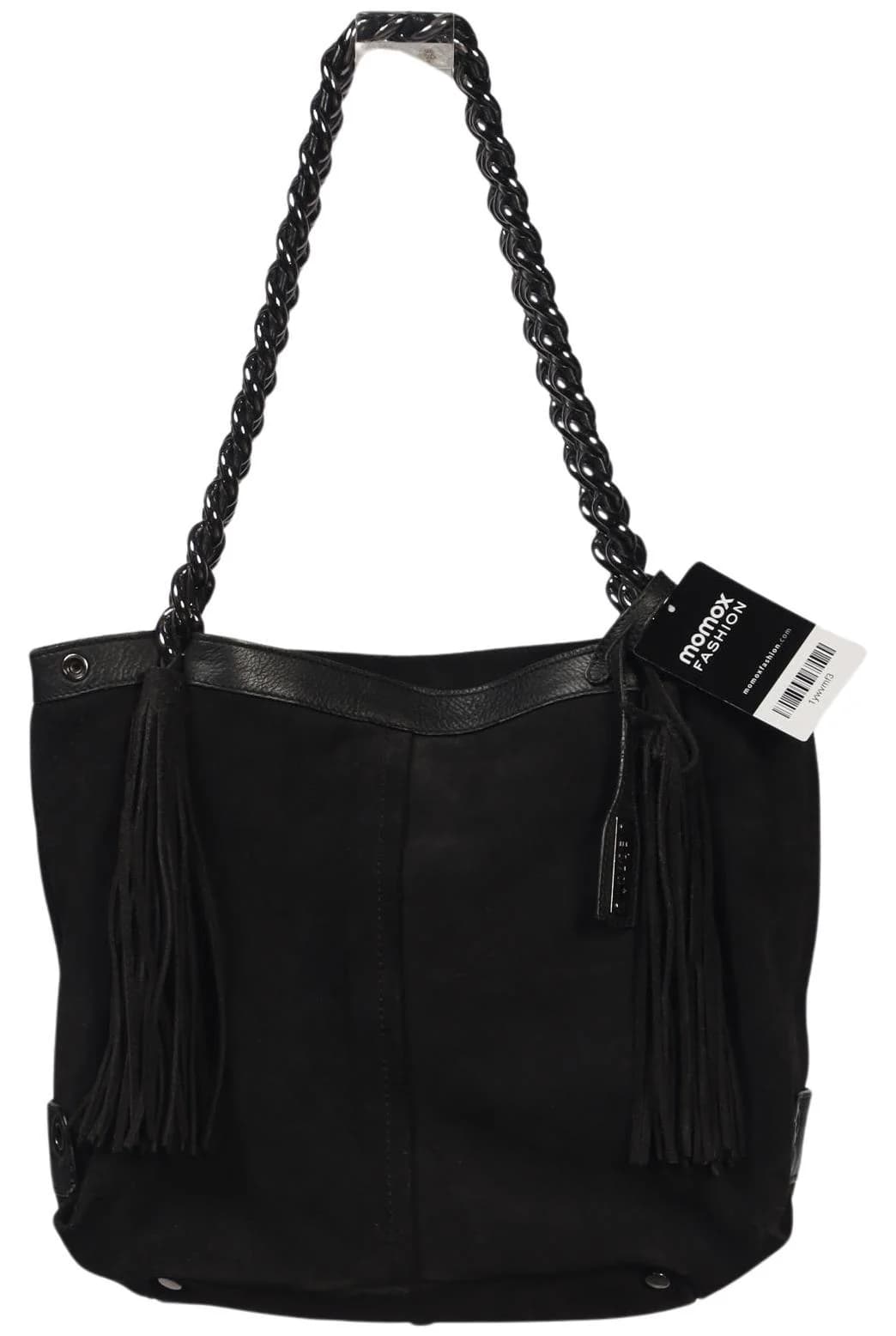 Abro Damen Handtasche gross Leder, Schwarz, Gr.