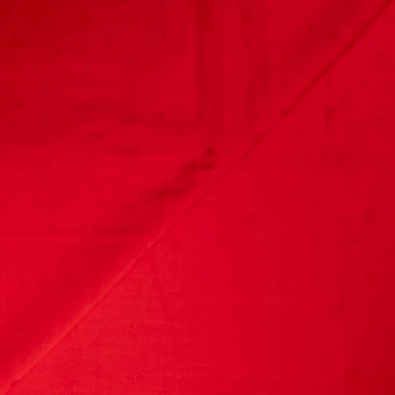 Jacquard 100% viscose - Tête de mort & étoile ton sur ton rouge