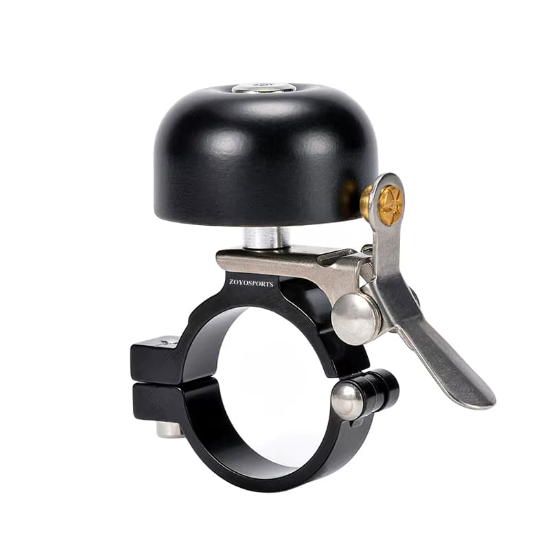 ZOYOSPORTS Klassische Fahrradklingel aus Messing für die linke und rechte Hand, Fahrradlenkerhalterung, eloxierter 35-mm-Ring, hohe Tonhöhe, klare Geräusche