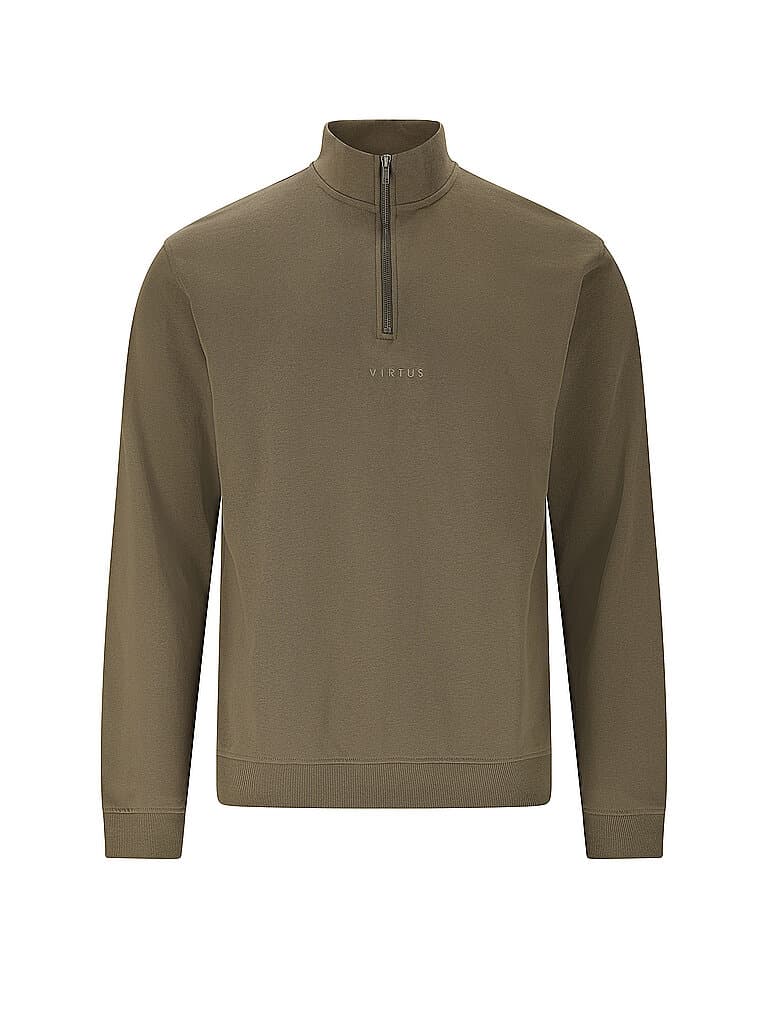 VIRTUS Herren Sweater Minne 1/2 Zip braun | L