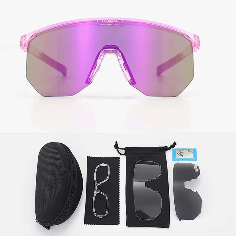 B BLIZ Hero Fahrradbrille Anti-UV400 Polarisierte Sonnenbrille 3 Austauschbare Gläser Outdoor-Sportbrille für MTB Rennrad