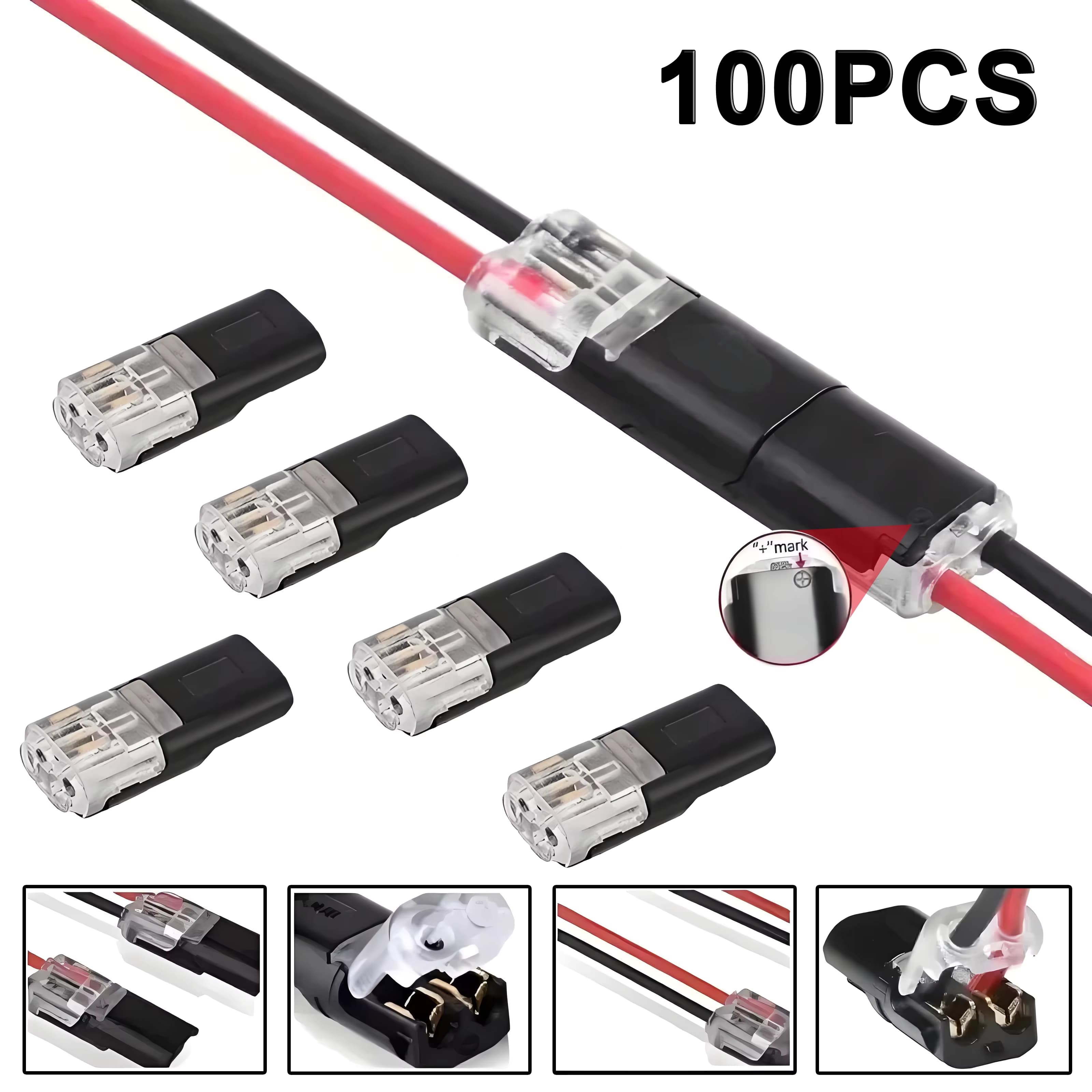 20/40/50/100 Stück 2-Pin-Steckverbinder Kabelverbinder Schnellverbinder Wasserdichter Stecker Auto-Elektroanschluss Schnappverbinder