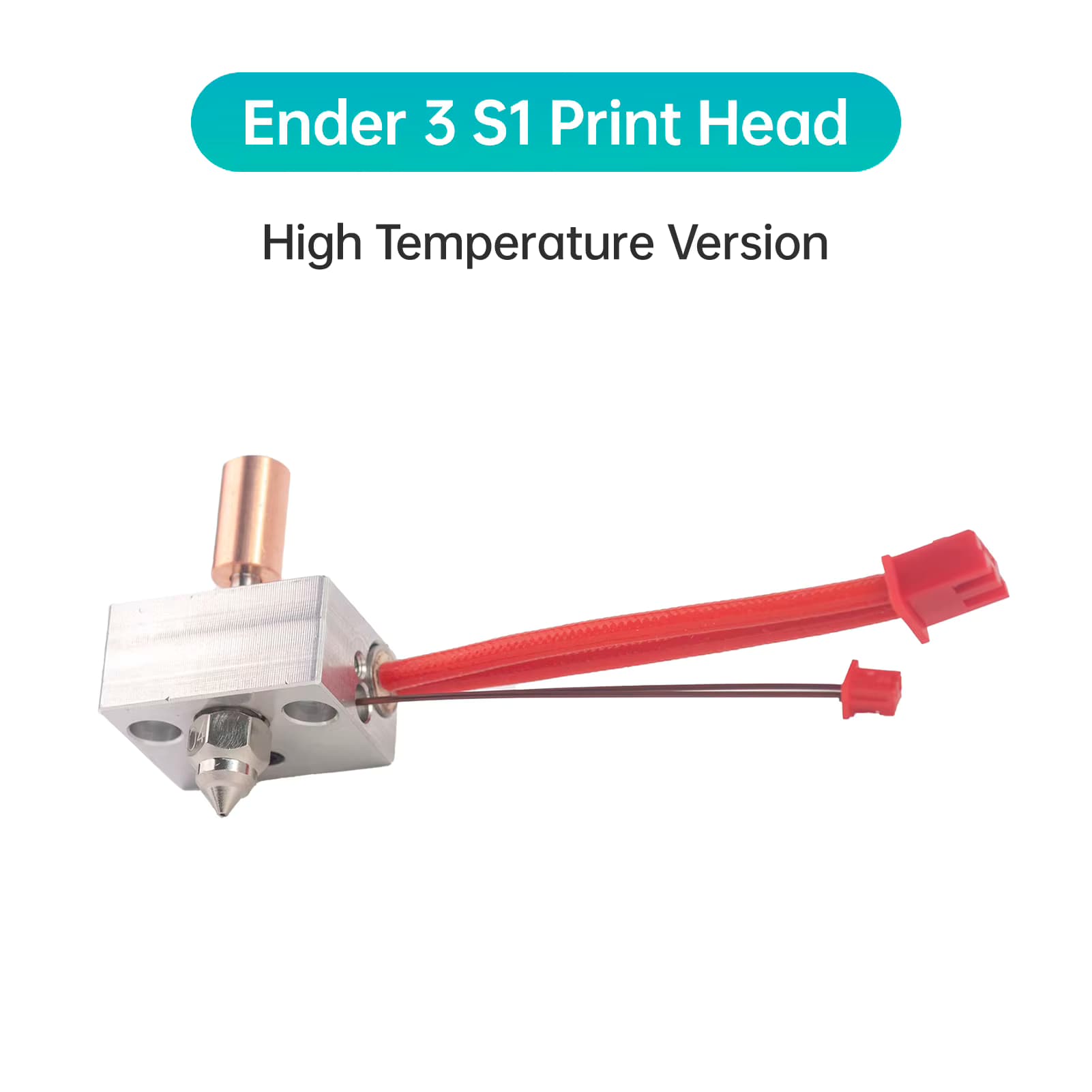 Verbessertes Hotend-Extruder-Heizblock-Kit für Hohe Temperaturen bis 500°C ℃ Kompatibel mit Ender 3 S1 3D-Drucker Aluminium-Heizblock