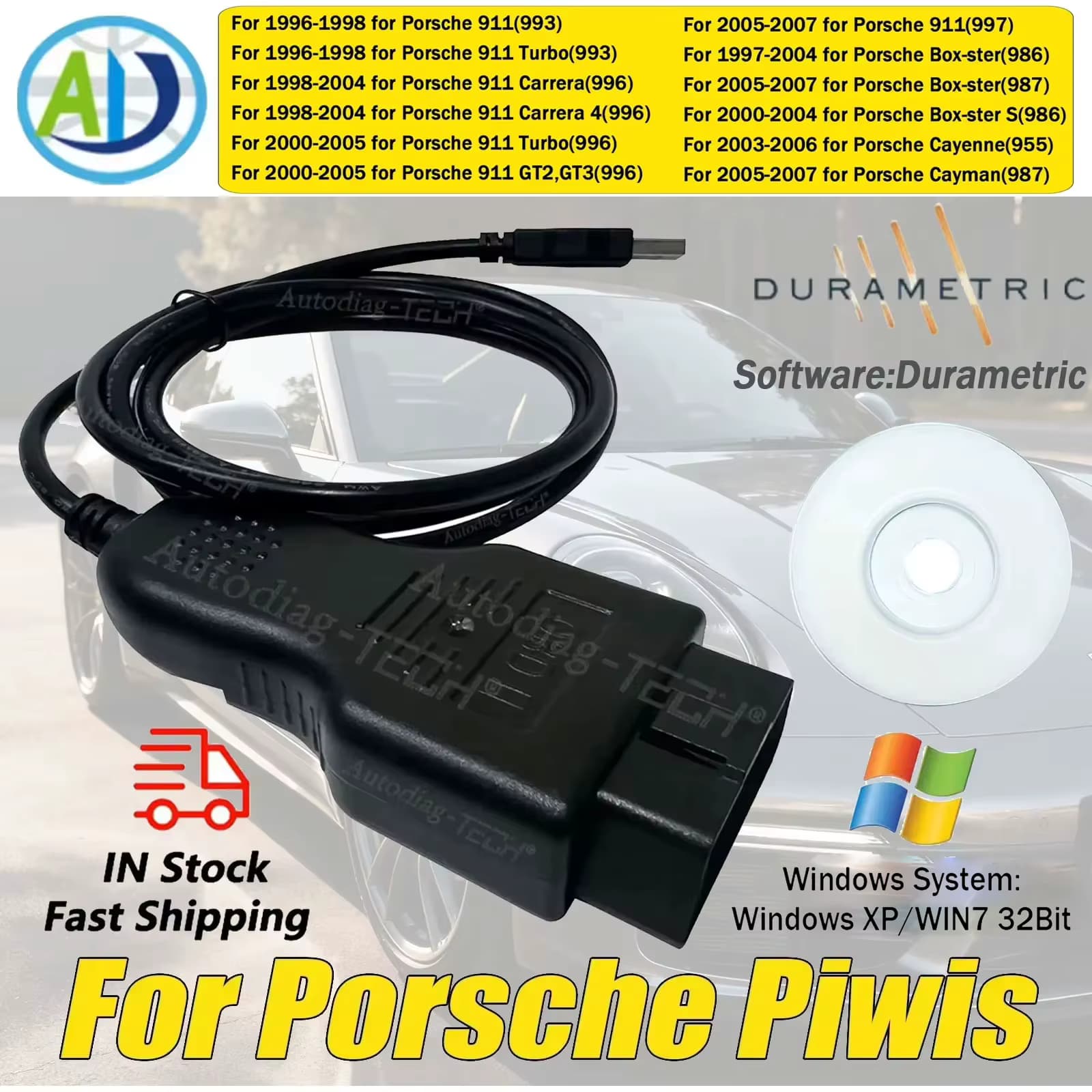 OBD2-Diagnosegerät für Porsche Piwis mit Durametric-Software OBDII-Diagnosescanner für Porsche 911 Turbo/Carrera/GT2