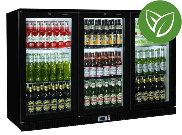 Sterling Pro Green SP3HC-BH Black Triple Door Hinged Bottle Cooler 300 Ltrs / 274 Bottles. Offer from Caterboss.