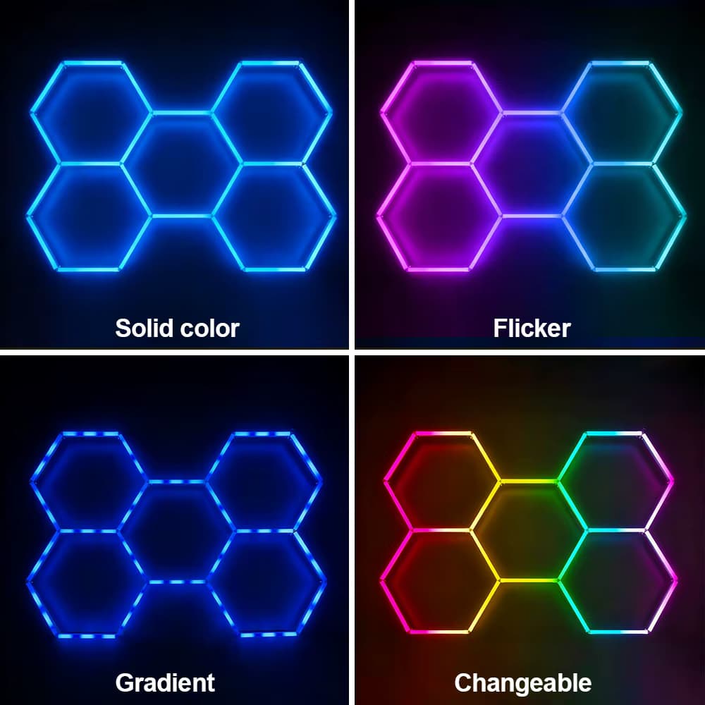 Intelligente RGB-Wabenförmige LED-Leuchten mit Musikfunktion für Mobile Fernbedienung, Geeignet für Gaming- und E-Sport-Räume