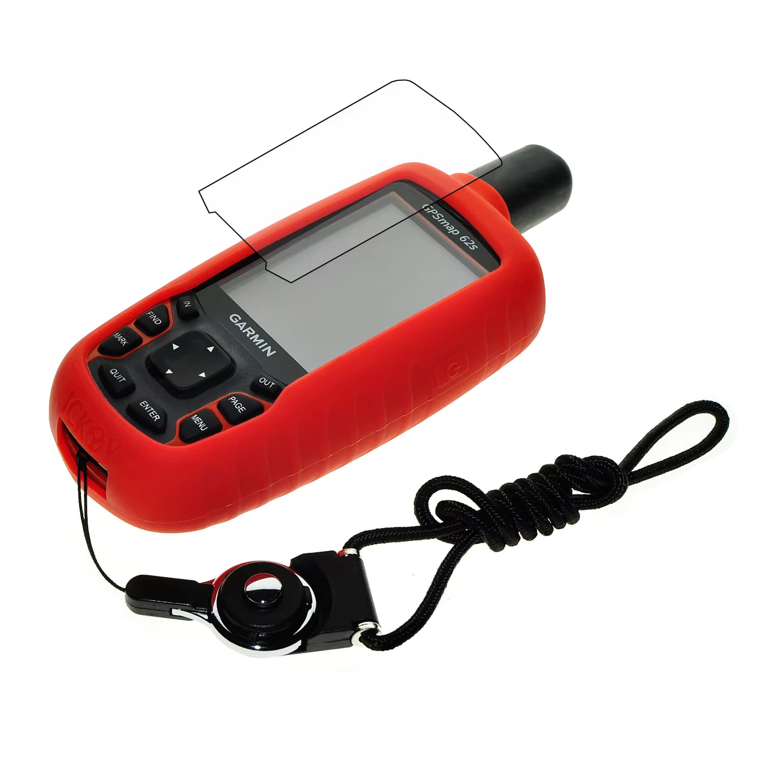 Schützen Sie Hülle + Lanyard + Displayschutzfolie für Garmin GPSMAP 65 65s 62 62s 62st 62sc 62stc 64 64s 64st 64sc 64x 64sx 64csx