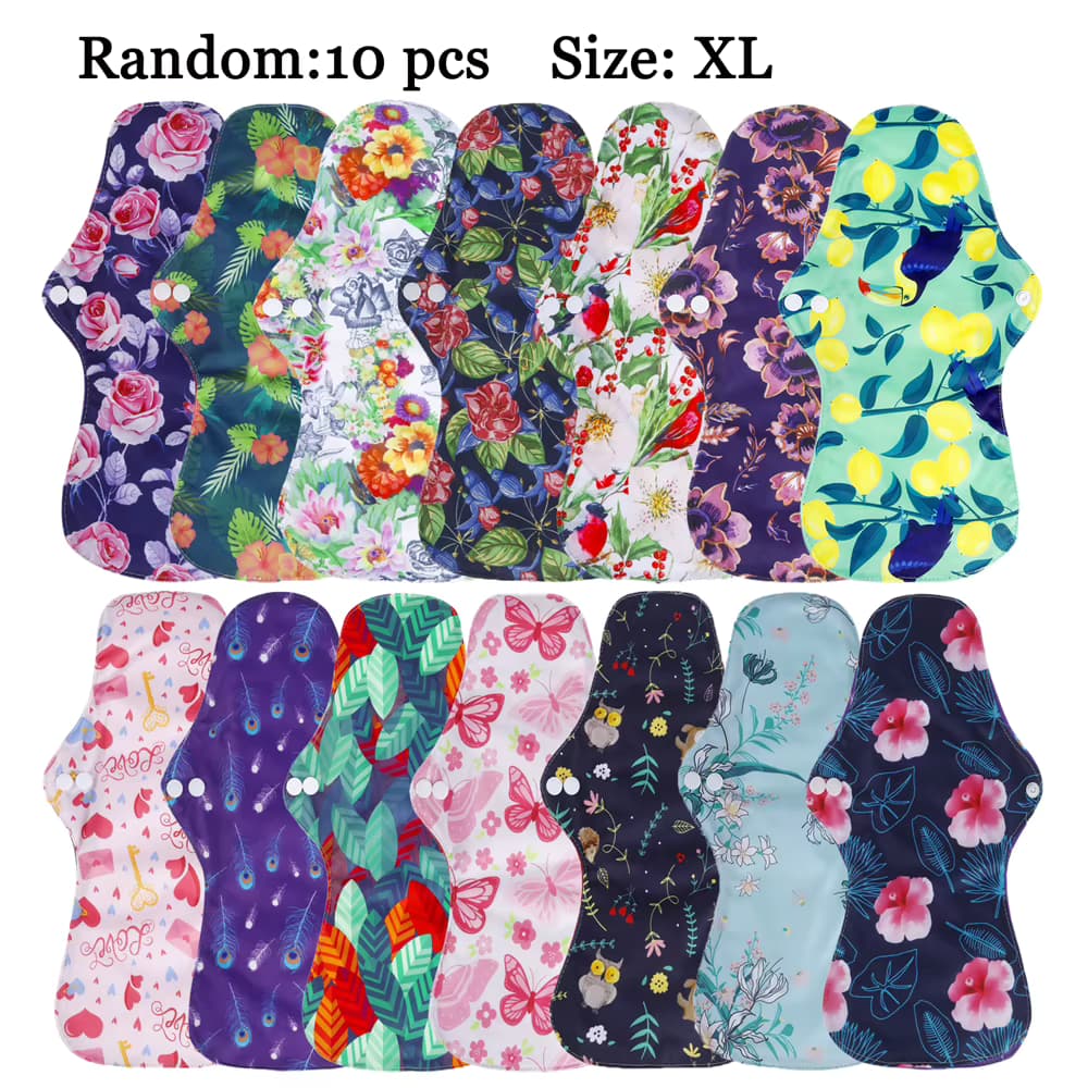10 stücke Wiederverwendbare Menstruation Pads Weibliche Atmungsaktive Heavy Flow Bambus Holzkohle Waschbar Damenbinden Frauen tuch damenbinde