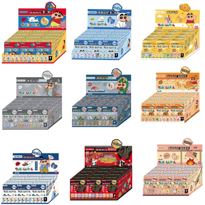 JANDOOM Crayon Shin-Chan Anime-Figuren Modell Reiskorn-Puppe Kreative Blindbox-Spielzeuge Desktop-Ornament Sammlerstücke Geschenke