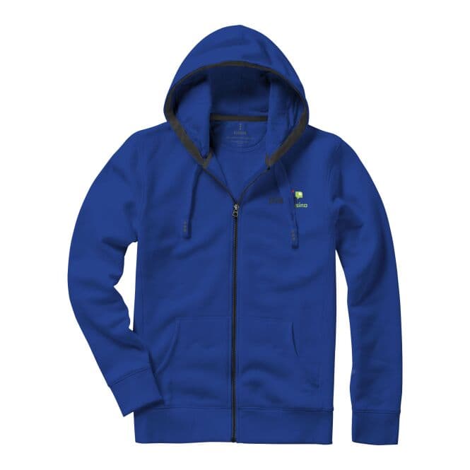 48h Express-Druck Werbeartikel Arora Kapuzensweatjacke – blau – M – mit Logo bedruckt