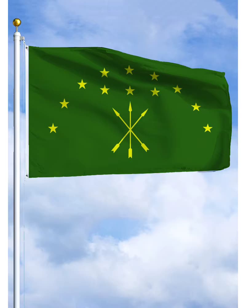 2×3FT Adygea-Emblem-Flagge, Polyester, bedrucktes Banner, Tapisserie der Russischen Föderation zur Dekoration