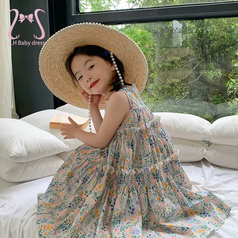Süße Mädchen Sommer Blumen Fee Kleid Kinder weste Baumwoll rock Hosenträger Kleider weiche haut freundliche 1-7 y Kinder kleidung