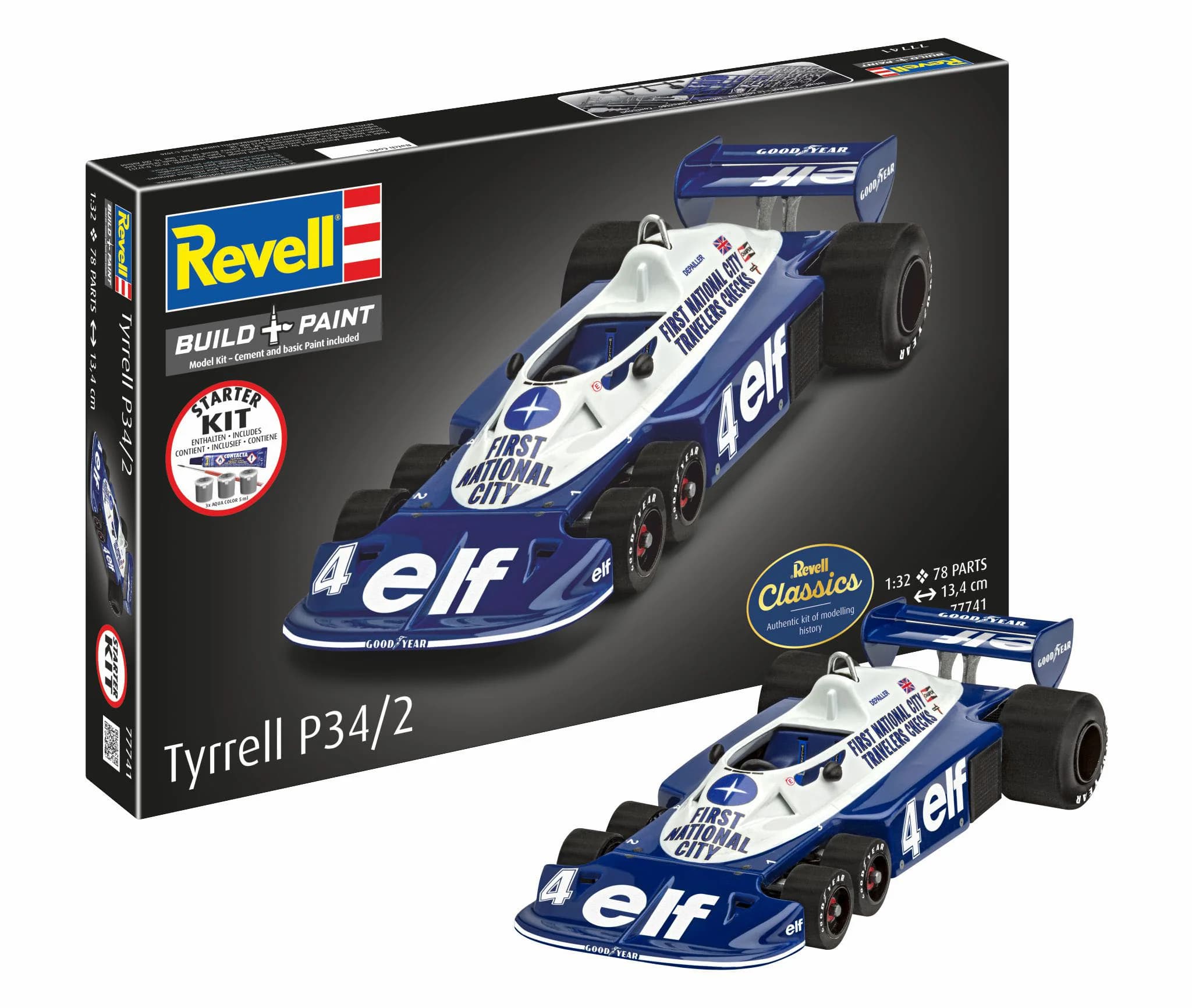 Starter Kit Tyrrell P34/2 6-Wheeler. Angebot von Revell-shop DE/AT.