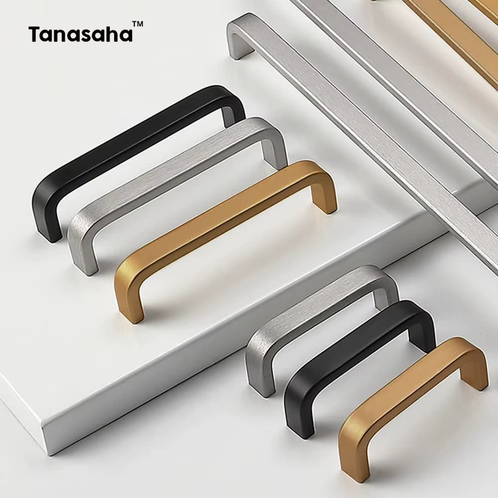 Schwarz gold Schrank türgriff Kleider schrank Schublade Knopf Griff Aluminium legierung Küchen schrank zieht Griffe für Möbels chrank