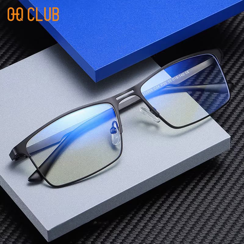 O-Q CLUB Lesebrille mit Glaslinsen zum Lesen Herrenbrillen Lunette Pour Femme Original transparente Okulare Brillen