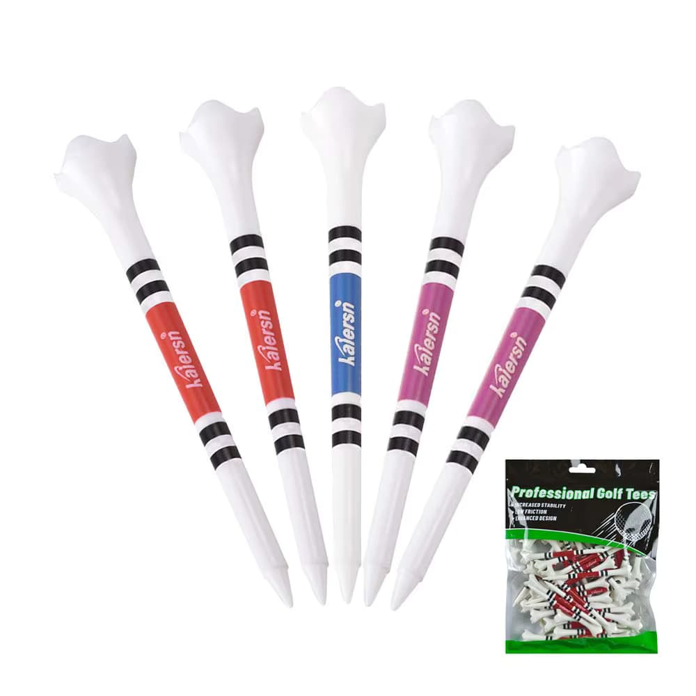 Kaiersn Professionelle Golf-Tees aus Kunststoff, 50er-Pack (3-1/4 Zoll), verbesserte Haltbarkeit, Stabilität, minimiert Reibung und Seitenspannen