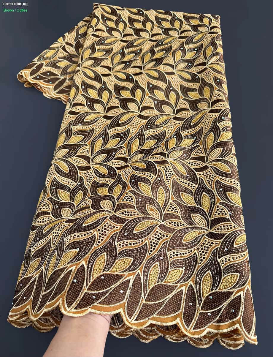 Weiche bestickte afrikanische Voile-Spitze, echter Baumwollstoff, metallisches Lurex-Tuch für besondere formelle Anlässe, Kleidern, Nähen von Kleidungsstücken