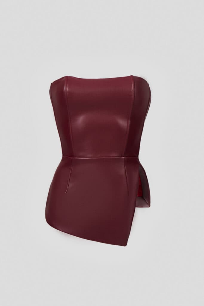 Bordeaux lace-up corset. Angebot von LIKA.