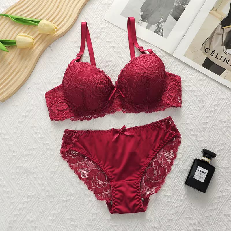 Spitzen-BH-Set für Damen, sexy Brs- und Höschen-Sets, weibliche Dessous, bestickt, 34/75 36/80 38/85 BCD-Cup-Unterwäsche