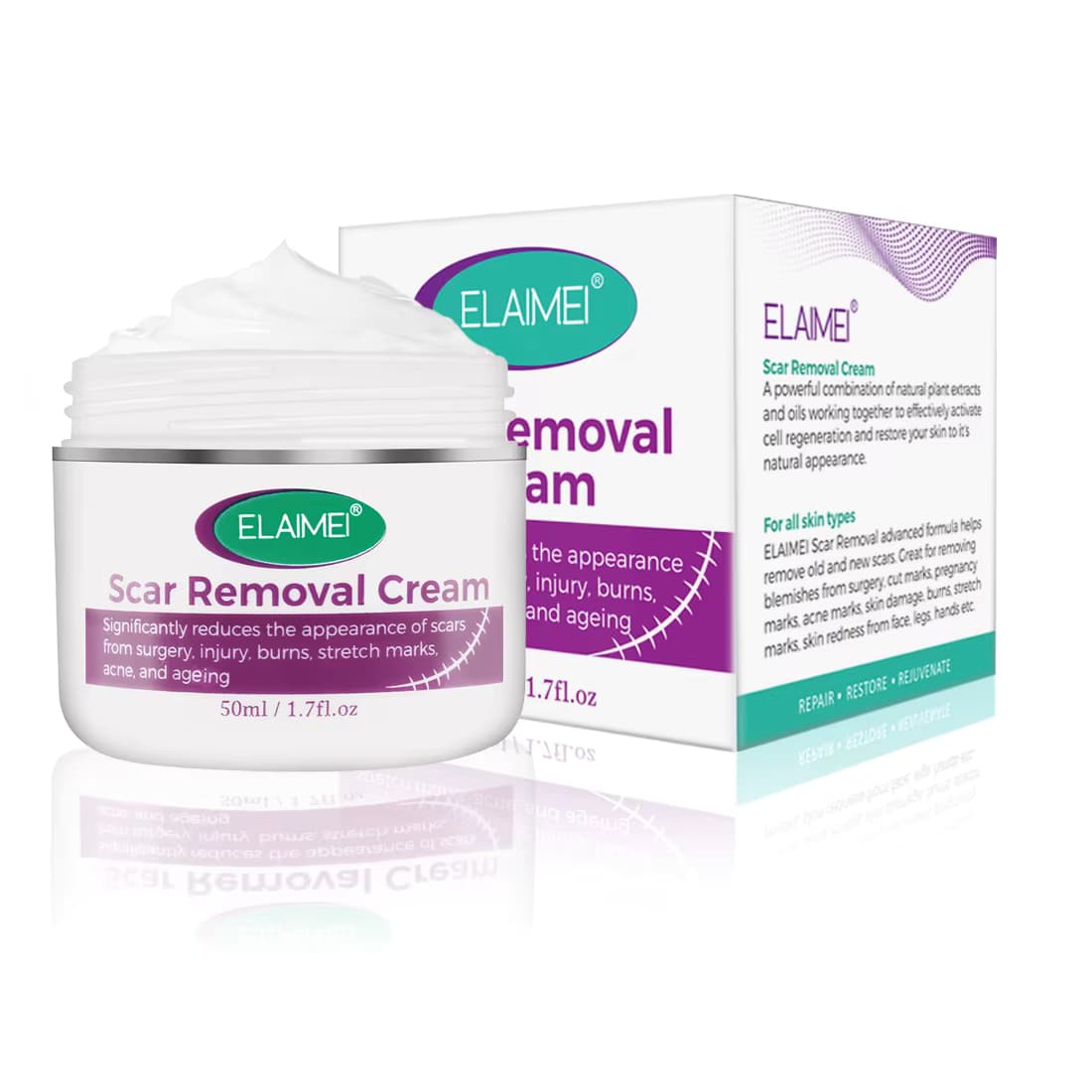 ELAIMEI Scar Removal Cream Scar Treatment Advanced Treatment for Face & Body and Surgical Scars. Tilbud fra Alibaba US.