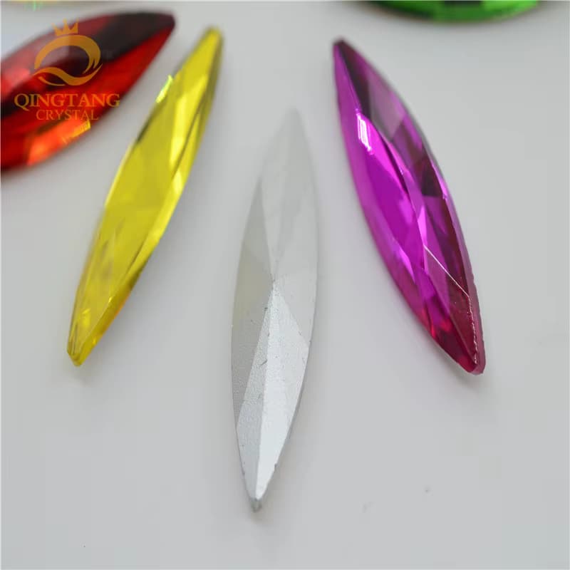Navette Glas Kristall Pointback Farbe Strass Strass Steine Kleidung Handwerk Schmuckherstellung 10mmX35mm 10mmx48mm 30Stk