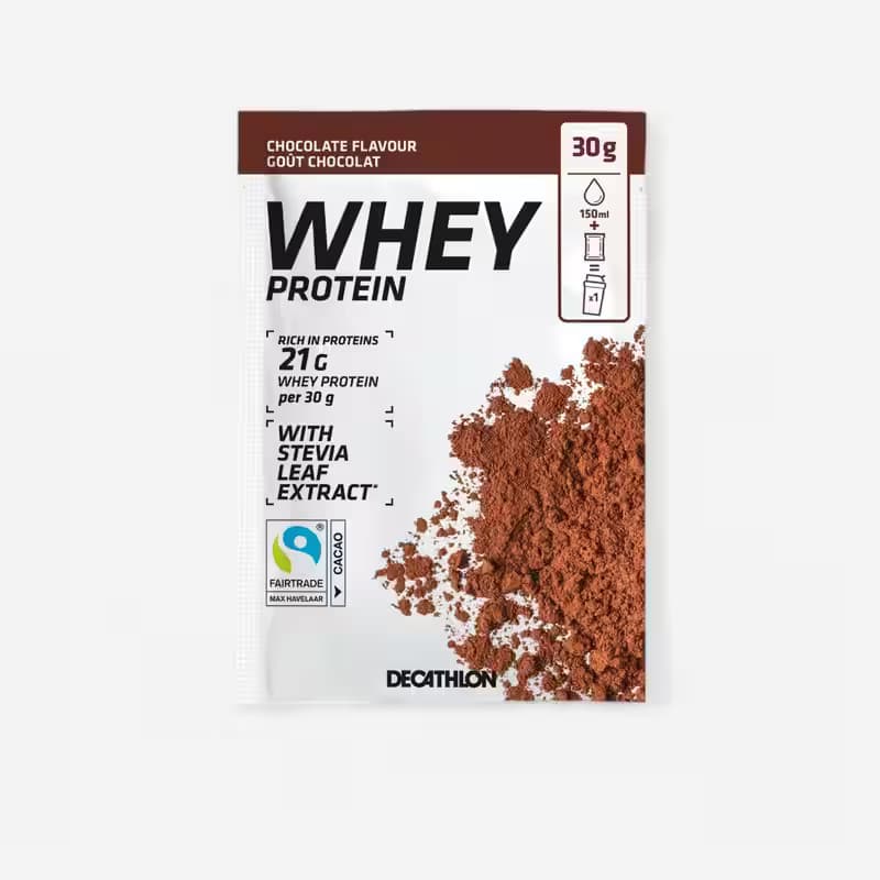 Whey Protein 30 g - Chocolate. Offer from Decathlon Ireland.
