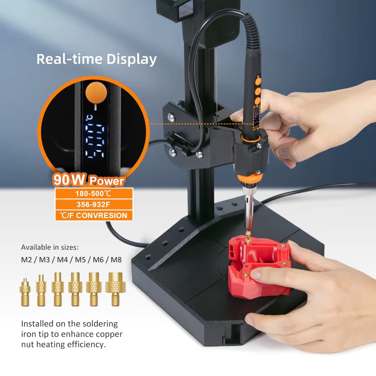 Wärmeeinpresswerkzeug Stealth Press Kit Lötkolbenspitze Gewindeeinsatzmutter Einbettungs-Kit M2 M3 M6 M8 für 3D-Druckerteile