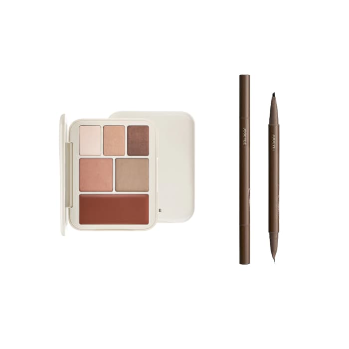 Joocyee - Lookbook Multi Palette - 13.5g - 04 Cozy Sunday (1ea) & Double Headed Eyebrow Pencil - 0.4ml+0.4ml - 02 Dark Brown.... Oferta de Stylevana PT.