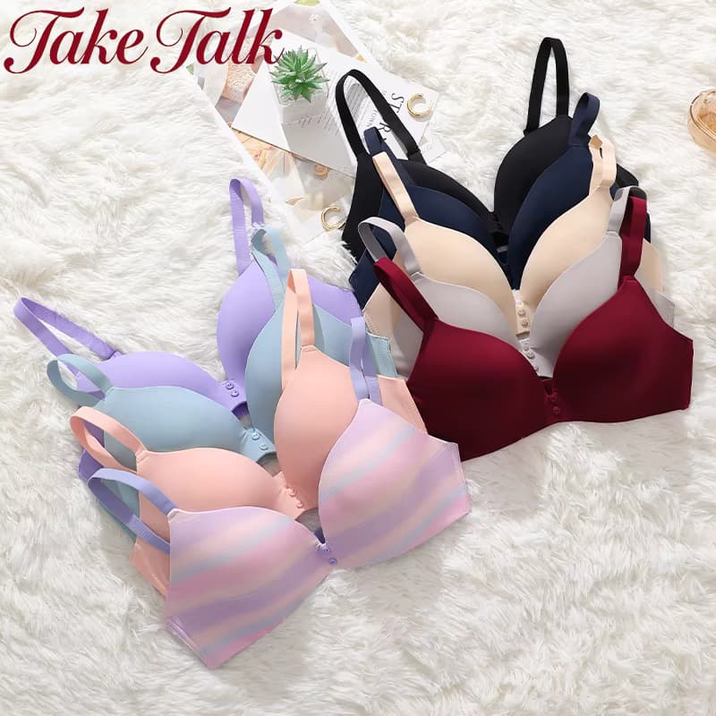 Nahtloser, kabelloser BH aus Eisseide für Damen, Push-up-Komfort-Unterwäsche, 3/4-Cup, tiefer V-Ausschnitt, Alltags-Lingerie, Bralette, große Größen