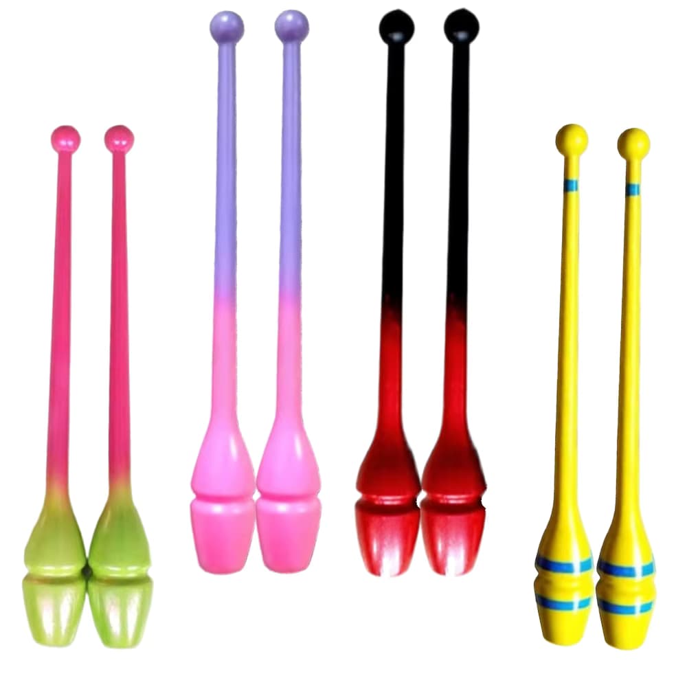 Zweifarbige Ganzgummi-Antirutsch-Gymnastikschlägel für Junior-Training, Tanzstäbe, einsteckbare Schlägel 45cm/17,7 Zoll
