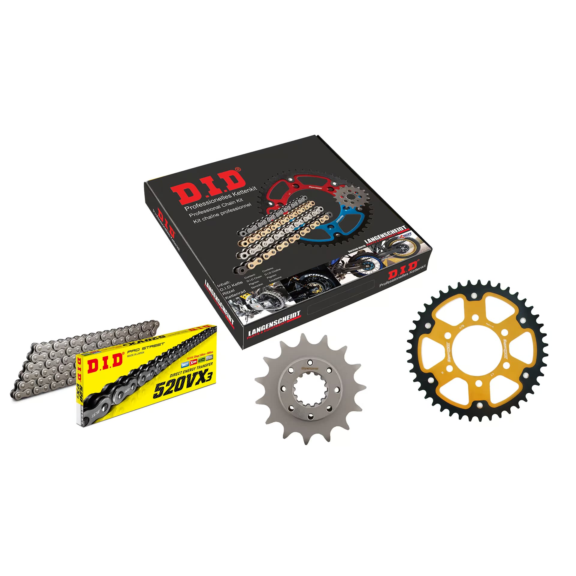 D.I.D. Supersprox Kettenkit Stealth 520VX3 Niet X 15/43/112 gold für Kawasaki - Motorradteile & Ersatzteile - Kraftübertragung. Offer from Polo-motorrad DE.