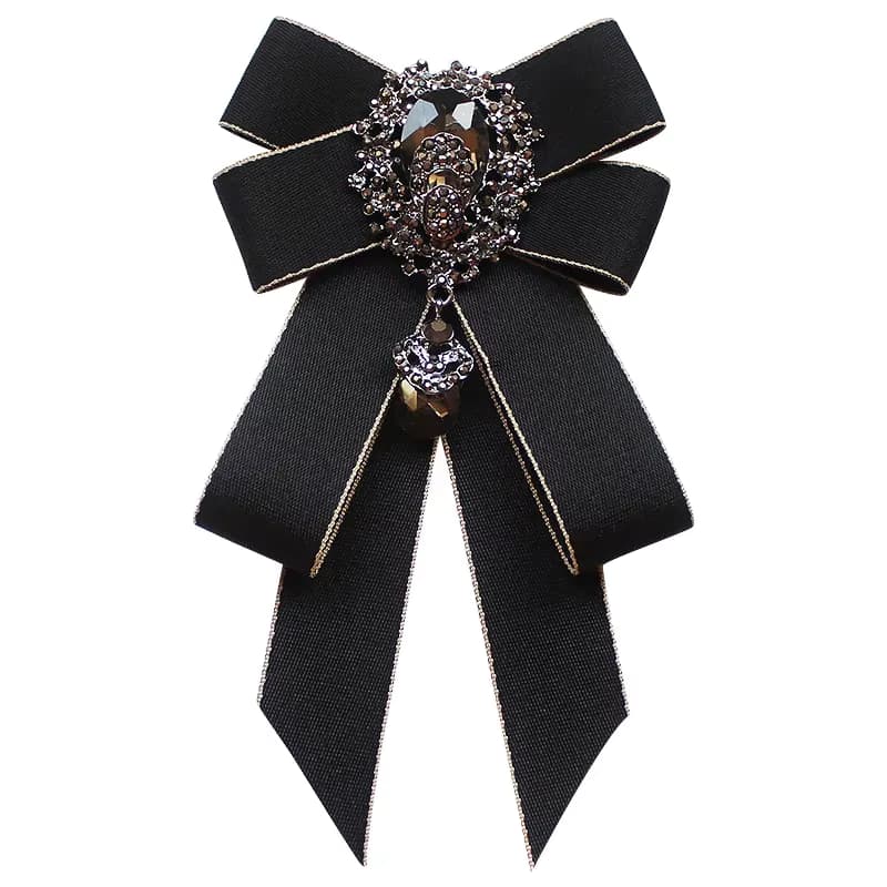 Retro handgemachte Band Fliege Brosche Strass Kristall Krawatte Herren Anzug Hemd Kragen Pin Luxus Gurtband Schmuck Zubehör